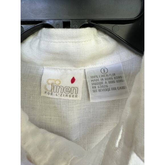 Go Linen L'Zinger Long Sleeve Double Pocket Linen Shirt-Size 1 - Picture 4 of 6